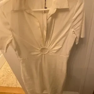 zara short dress with metal ring detail